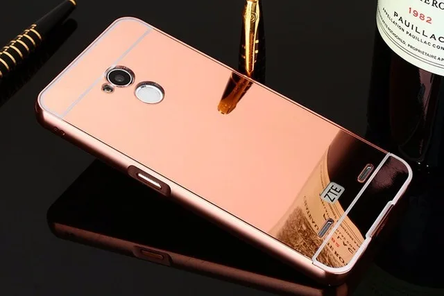 Зеркальный автомобильный чехол для zte V7 LITE чехол Роскошный Алюминиевый металлический бампер рамка задняя крышка для zte Blade V7 Lite корпус Coque
