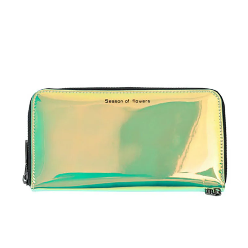 magic green large Кошелек женский Для женщин кошельки высокое hcapacity клатч Для женщин длинные деньги кошелек на молнии голограмма Женский кошелек-Органайзер держатель для карт телефон портмоне - Цвет: magic green large