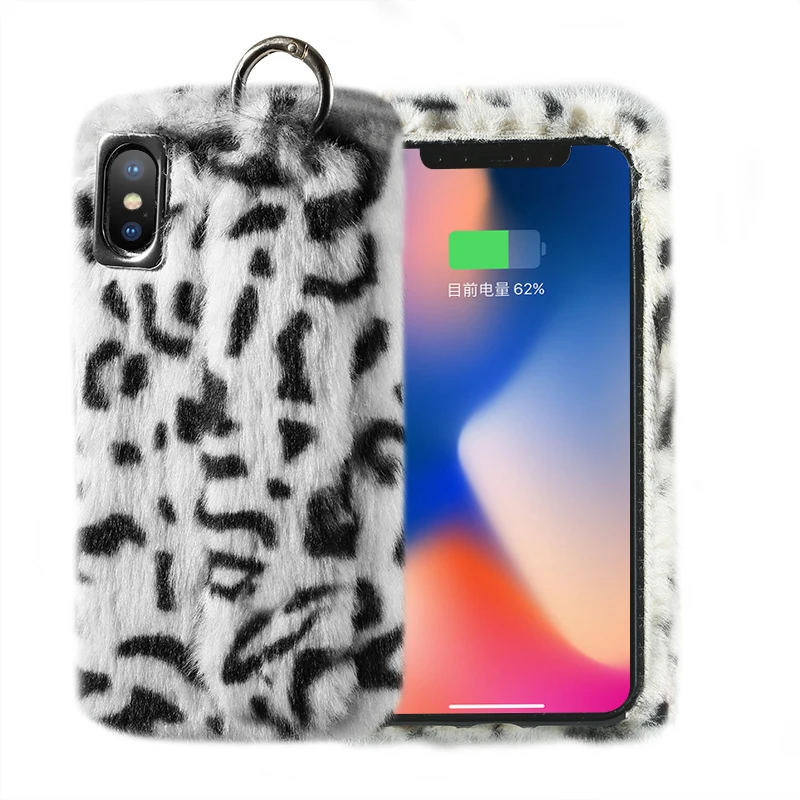 XS Max чехол для iPhone X XR сексуальный леопардовый принт широкополосный меховой