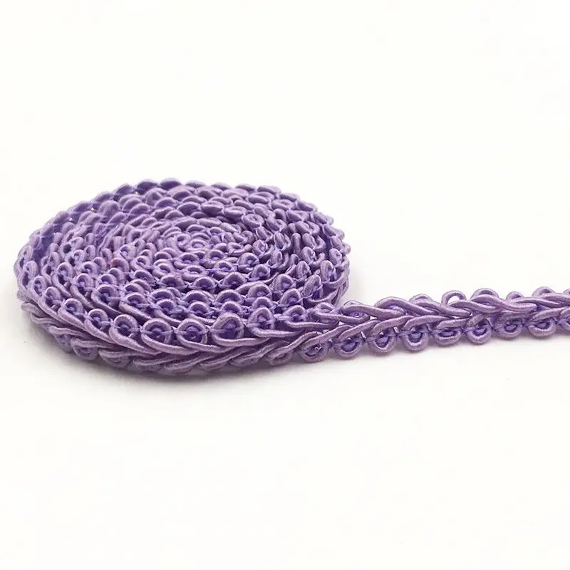 Purple 0,8 см швейная кружевная отделка, 1 метр, золотой, серебряный, многоножка, плетеная кружевная лента, для дома, вечерние украшения, сделай сам, одежда, изгиб, Seing Lace - Цвет: Purple