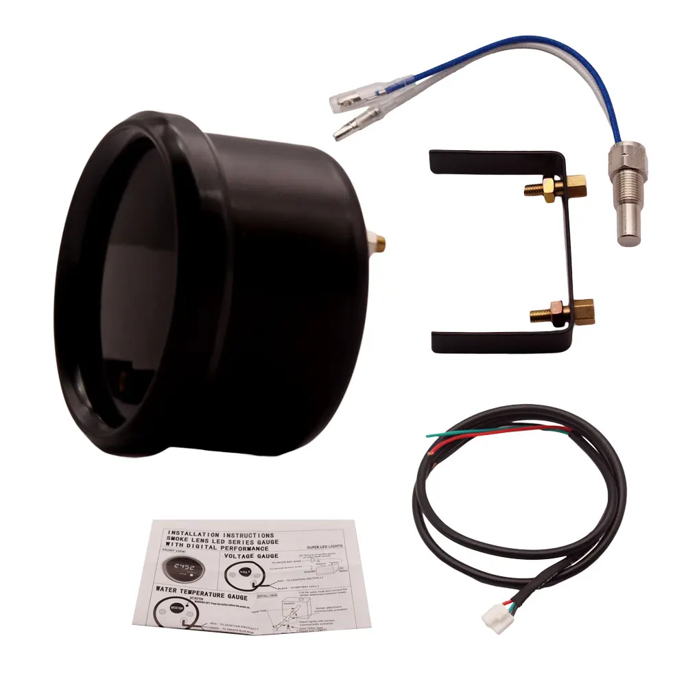 2 &quot52 мм Автомобильный красный цифровой датчик температуры воды предупреждающий