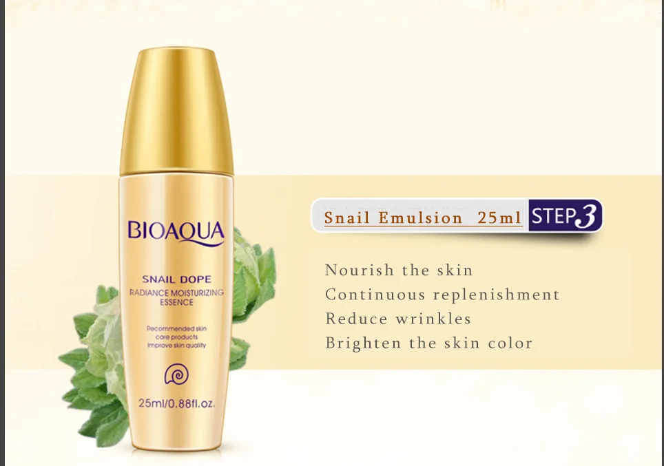Bioaqua, 24 K, Золотая улитка, дорожный набор для ухода за кожей, против старения, морщин, эссенция, крем для глаз, тонер, очищающее средство для лица с BB