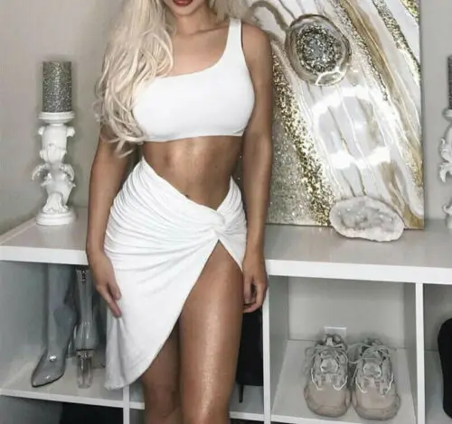 New Style 2 Pieces Set Fashion Sexy Women Tops Solid Clubwear Casual Bodycon Bandage One Shoulder Hot 2019 | Женская одежда