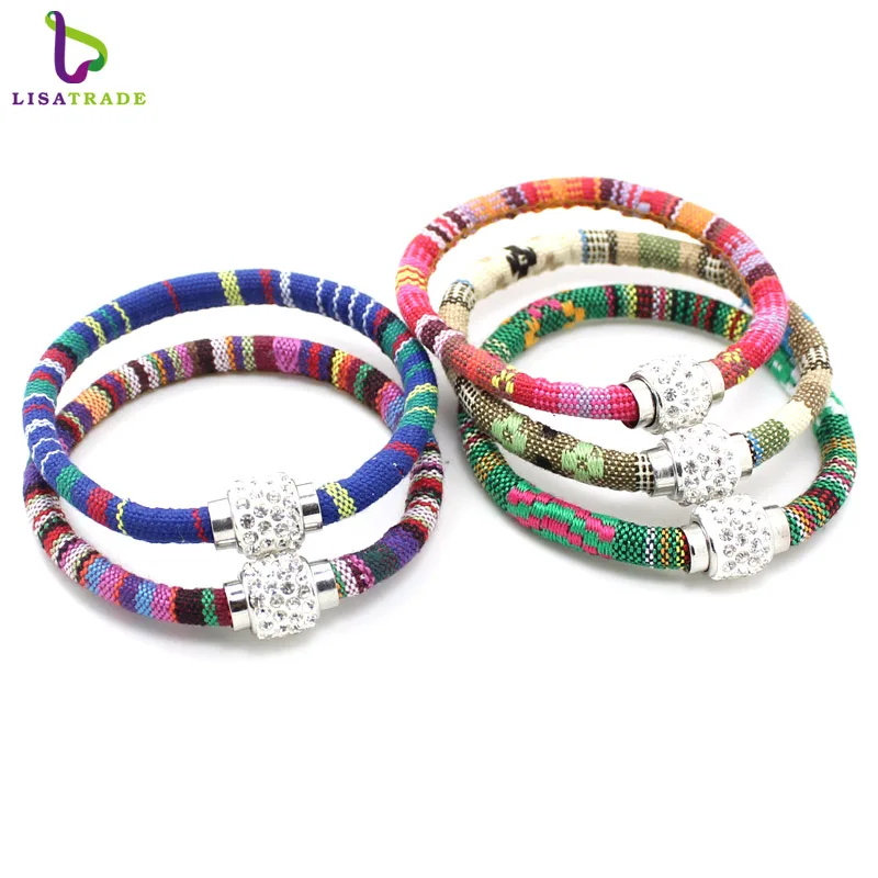 12 шт.! Женские браслеты ручной работы из разноцветной трикотажной ленты