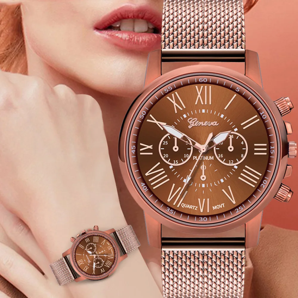 

Luxury Watches Quartz Fashion Casual Stainless Steel Dial Elegant Dress Bracele Watch Clock Gifts zegarek damski montre *Y