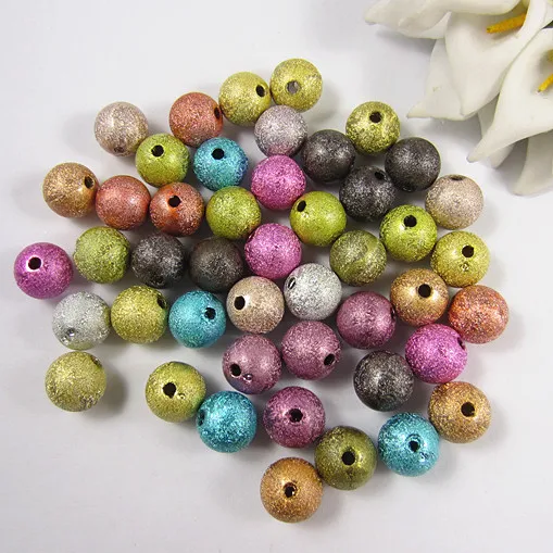 Акриловые Матовые бусины 8 мм смешанных цветов Stardust круглые бусины-разделители