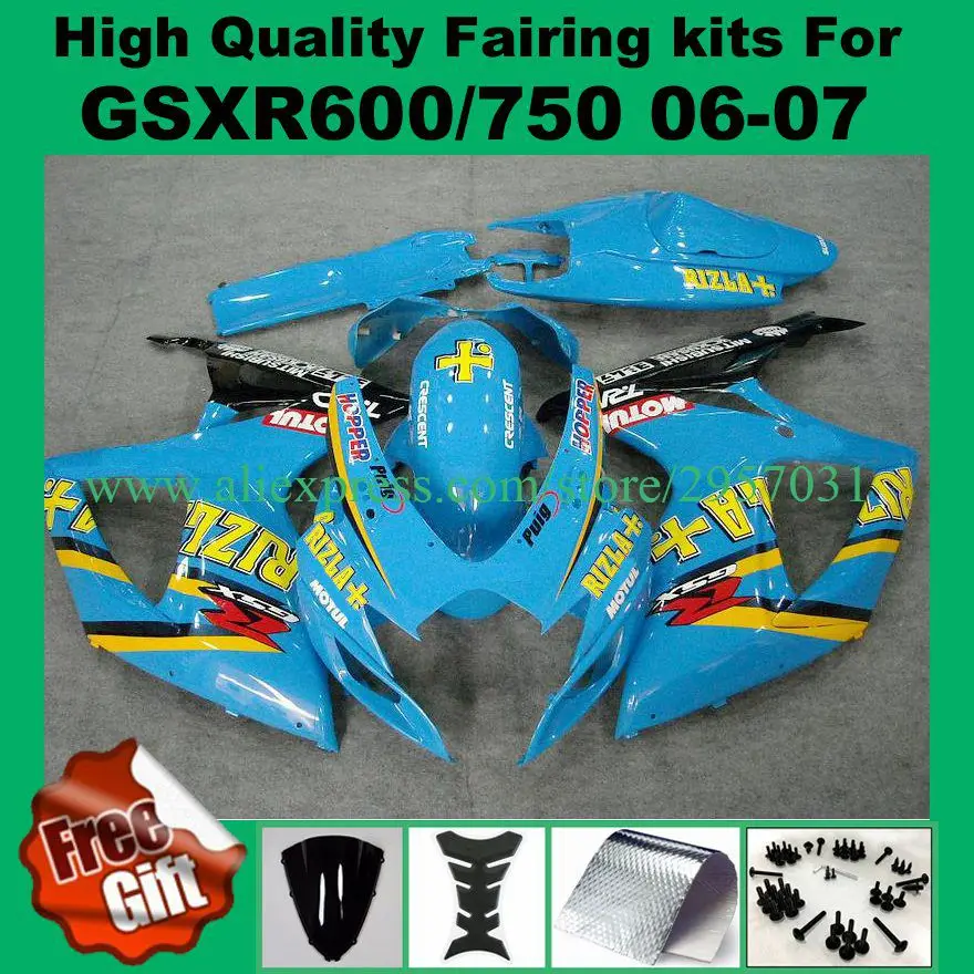 

Fairing kits for SUZUKI 06 07 GSXR600 GSXR750 2006 2007 K6 K7 fairings GSX-R600 GSX-R750 06 07 blue