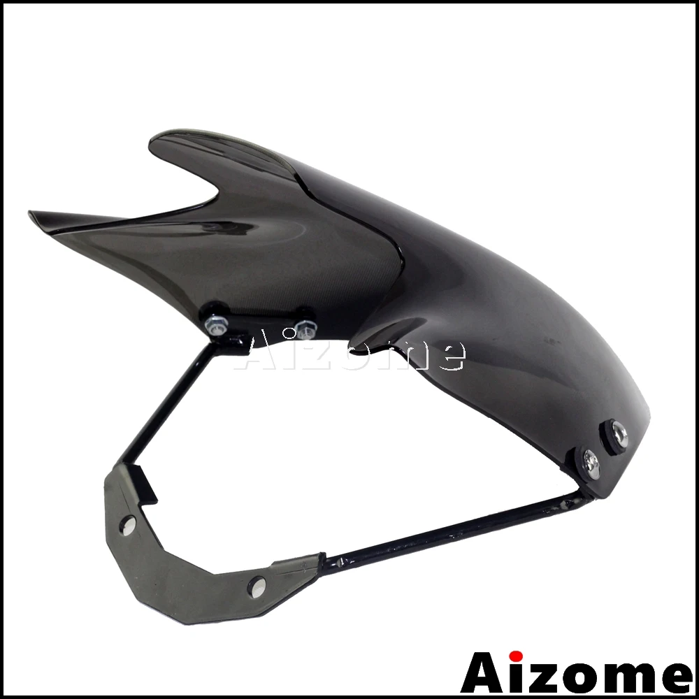 Ветровое стекло для мотоцикла Kawasaki Z750 Z750R 2007-2012 с креплением, цвет - дымчатый.