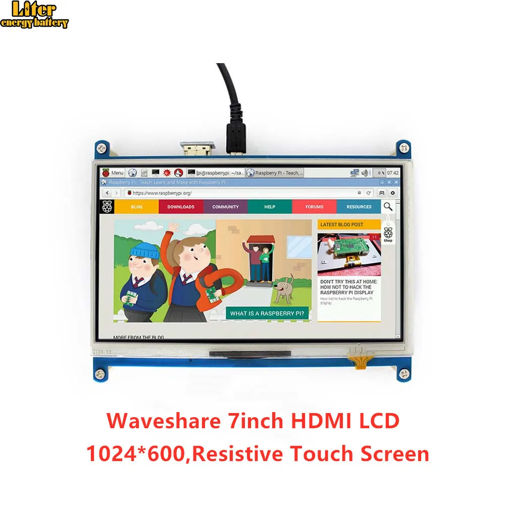7 дюймовый HDMI LCD 1024*600 резистивный сенсорный ЖК дисплей планшет интерфейс для Raspberry