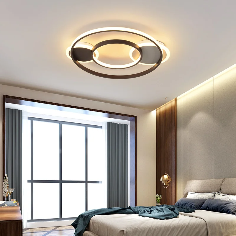 Model Circel Rings LED Ceiling Lights For Living Room Bedroom Study Home Lighting Lamp lustre luminaires AC100-265V | Лампы и