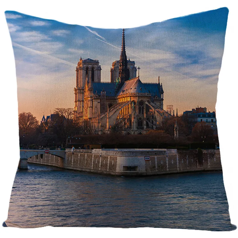 Fuwatacchi романтический Парижский пейзаж льняная наволочка для подушки с