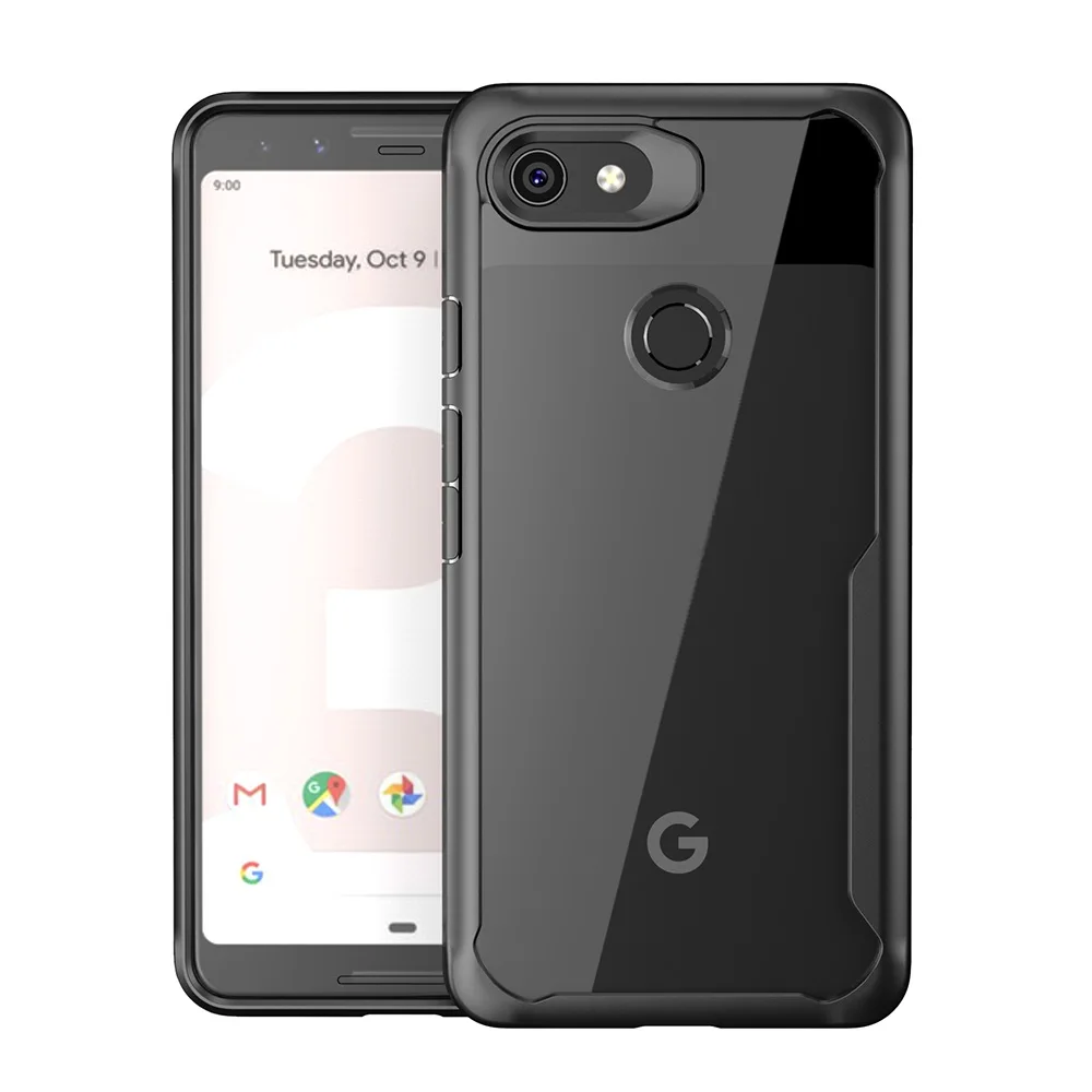 Black Противоударный защитный чехол для Google Pixel 4 XL чехол 3A 3 XL прозрачный чехол для Pixel 2XL роскошный силиконовый Жесткий акриловый чехол - Цвет: Black