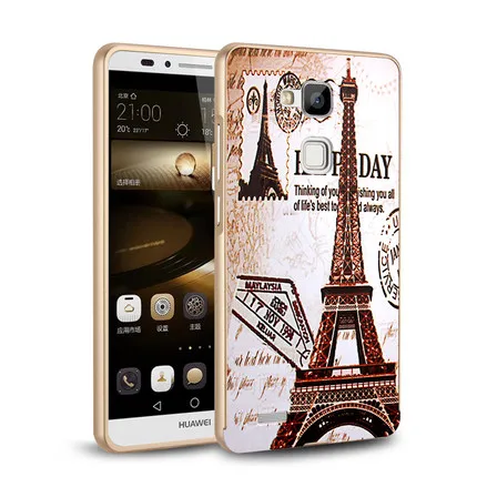 Fundas Huawei Ascend Mate 7 Case New Dual Hybrid Metal Aluminum Frame PC Back Cover mobile Phone Cases For Mate7 case |
