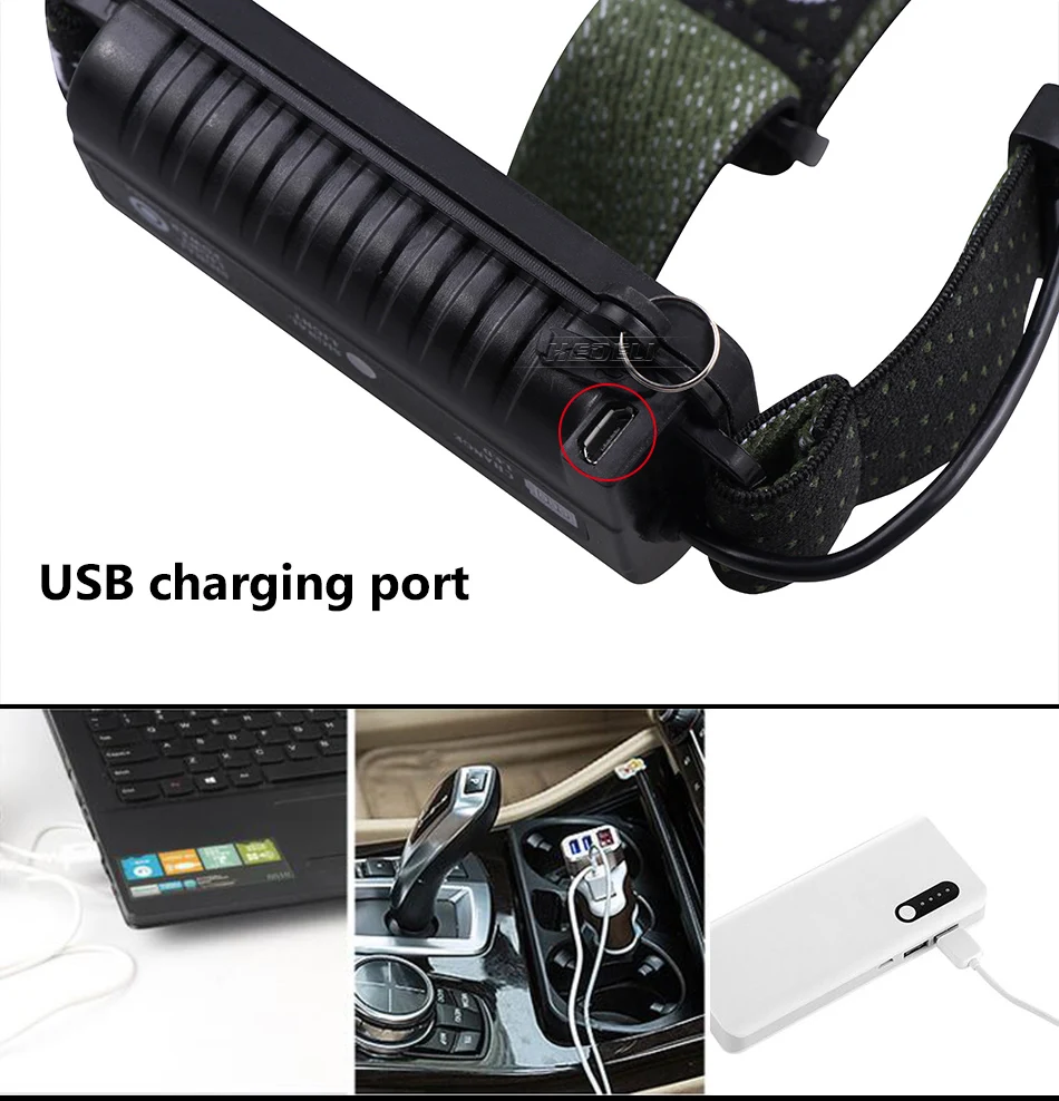 Синий светильник белый светильник рыбалка USB 5 светодиодные фары головного фонаря ламповый патрон светильник CREE XM L T6 6000 люмен Светодиодная Вспышка светильник налобный фонарь лампа