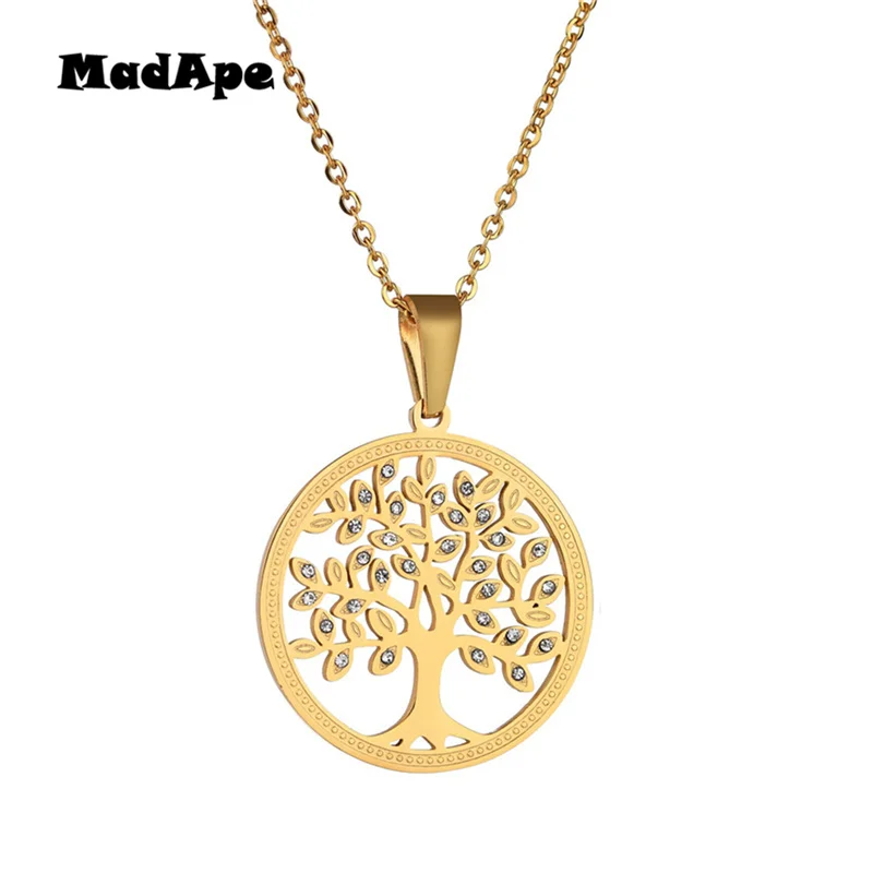 Женское ожерелье с подвеской MadApe круглая подвеска из нержавеющей стали