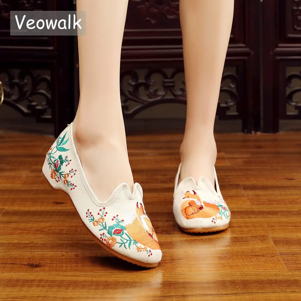 Женские парусиновые балетки Veowalk повседневные винтажные дышащие на плоской