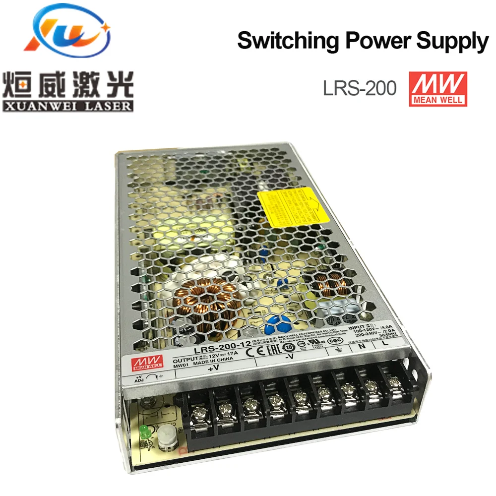 Meanwell LRS-200 импульсный источник питания 12 В 24 в 36 48 200 Вт оригинальный МВт