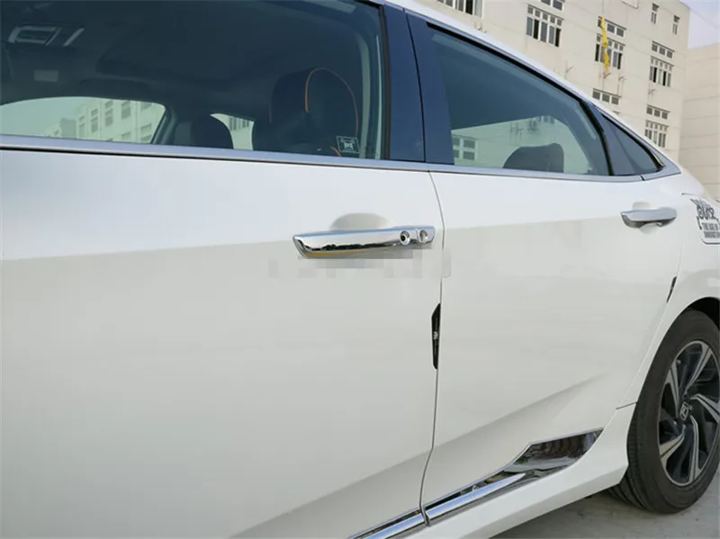 8 шт. хромированные защитные накладки на дверные ручки для Honda Civic 10 седан 2016 2017