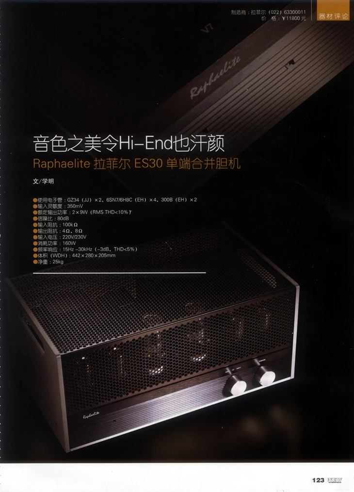 Raphaelite ES30 одноконцевая стерео-трубка Amp Hi-Fi Интегрированный усилитель 300B вакуумная трубка с защитной крышкой