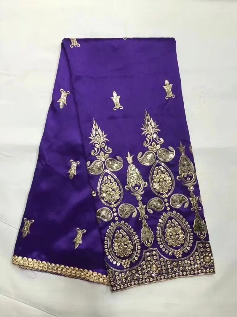 Горячая лимон Африканский Джордж кружевной ткани 2017 дизайн блесток вышитый шелк