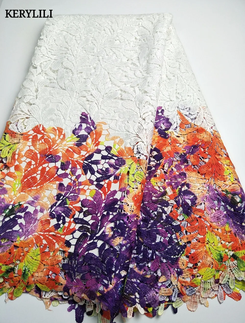 KER YLILI Nigerian Guipure Lace Fabric 2017 High Quality African Cord For Wedding Dress French KRL-1287 | Дом и сад