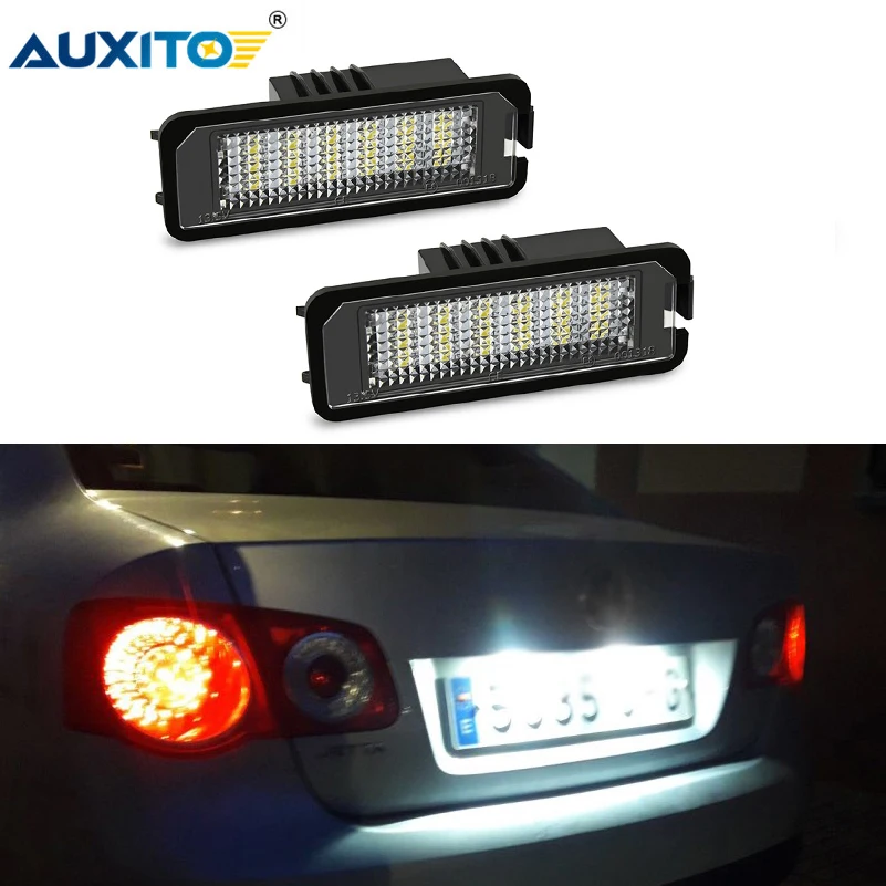 Светодиодная лампа AUXITO 12 В для номерного знака автомобиля Canbus Volkswagen VW Polo Golf 4 5 6