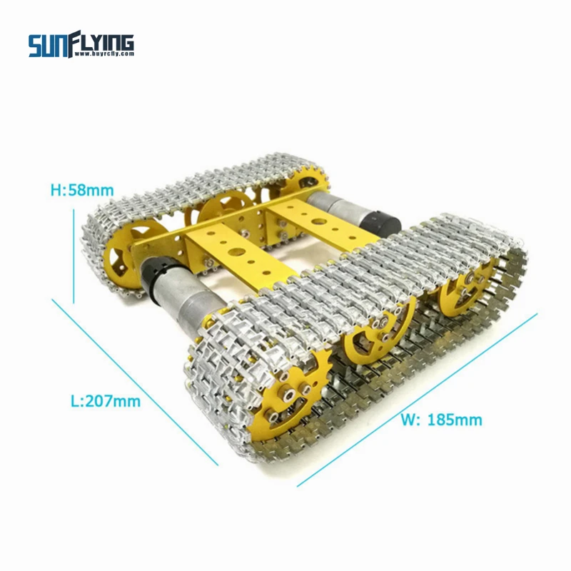 Mini T100 Metal crawler tank chassis DIY smart car Arduino robot with Plastic Track 2 Motors for Robot Platform RC | Игрушки и хобби