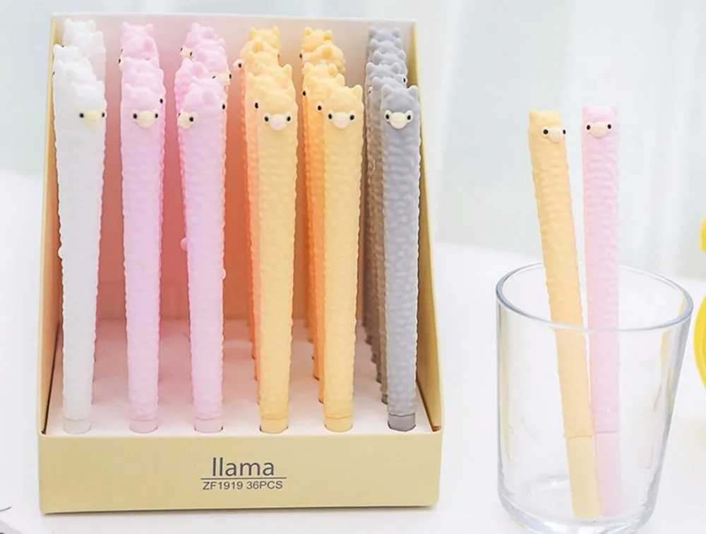 Корейская Милая ручка с гелевыми чернилами альпака кавайная черная иглой