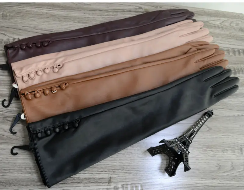 Модные женские перчатки 2019 красивые кожаные длинные для женщин модные Варежки