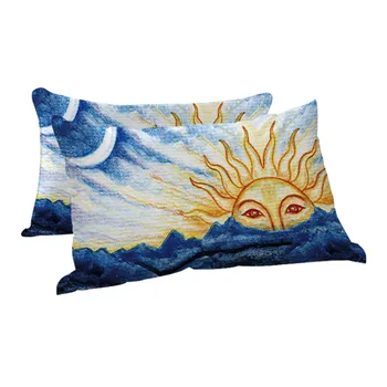 BlessLiving Abstract Costal Beach Sleeping Pillow Morning Sun Over Ocean Down Alternative Pillow Natural Inspired Bedding 1pc 5
