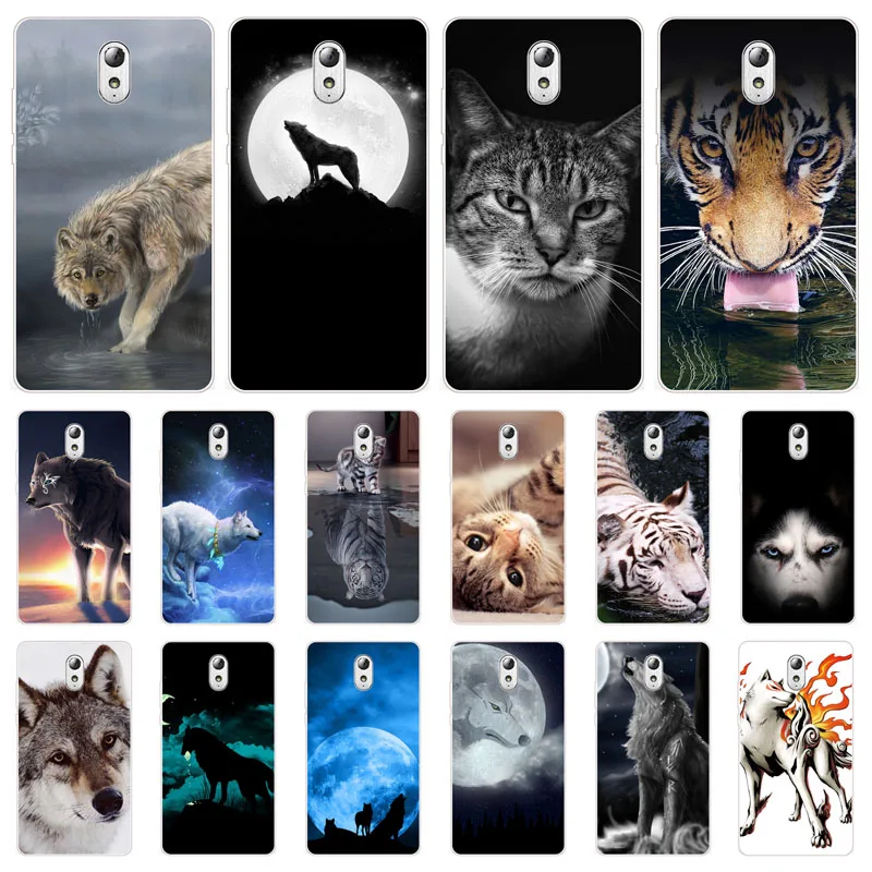 lenovo vibe p1m Case Silicon Wolf beast Painting Soft TPU Back Cover for Vibe P1Ma40 Protect Phone cases shell |
