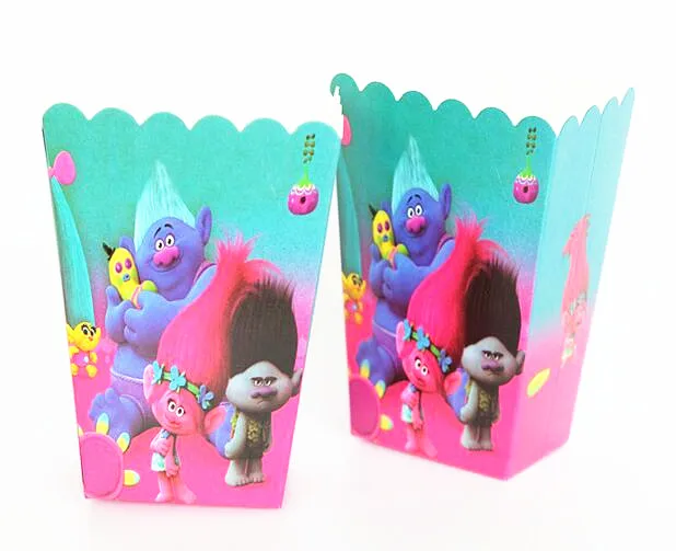 6 шт./лот коробка для конфет с троллями попкорна принадлежности тематической