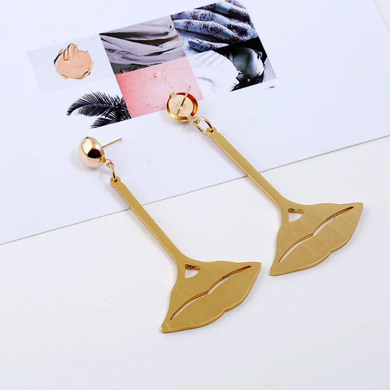 Женские серьги с губами YAOLOGE длинные массивные украшения в стиле хип-хоп для