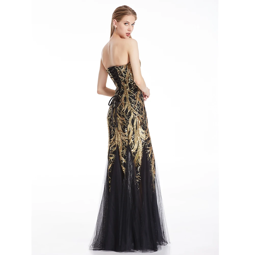 Женское винтажное платье для матери невесты Angel fashions золотистое вечернее в