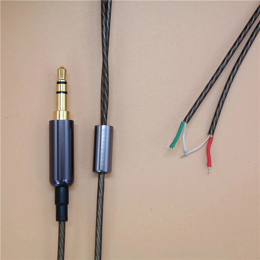 TD38 DIY ремонтный кабель для наушников замены Аудио покрытием серебряные наушники