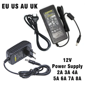 Светодиодная лента, трансформатор постоянного тока на 12 в пост. Тока, 2 А, 3 А, 4 а, 5 А, 6 А, 7 А, 8 А, 110-240 в перем. Тока