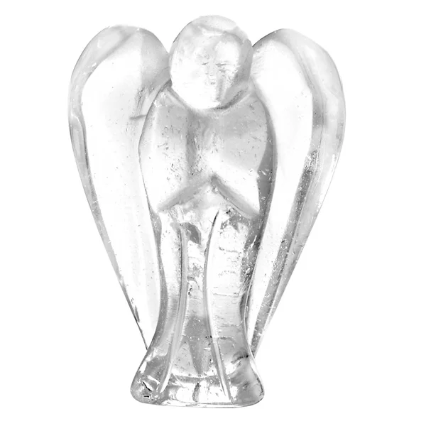 Rock Quartz Crystal Sunligoo натуральный резной Ангел драгоценный камень мира Карманный ангел-хранитель статуэтки Исцеление чакры в рейки хрустальные камни статуя 1,5" - Цвет: Rock Quartz Crystal