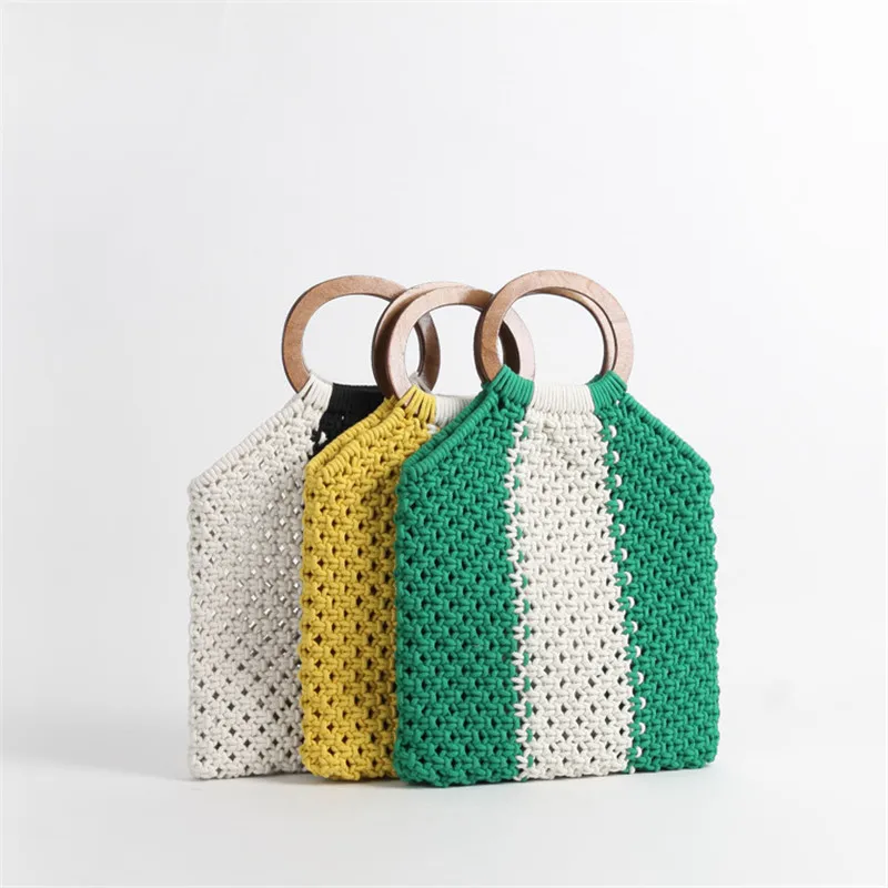 Panelled Summer Beach Rattan Bag Women Fashion Designer Handbags Tote Bags Weaving Wicker Hollowed Out Shopping Straw | Багаж и сумки