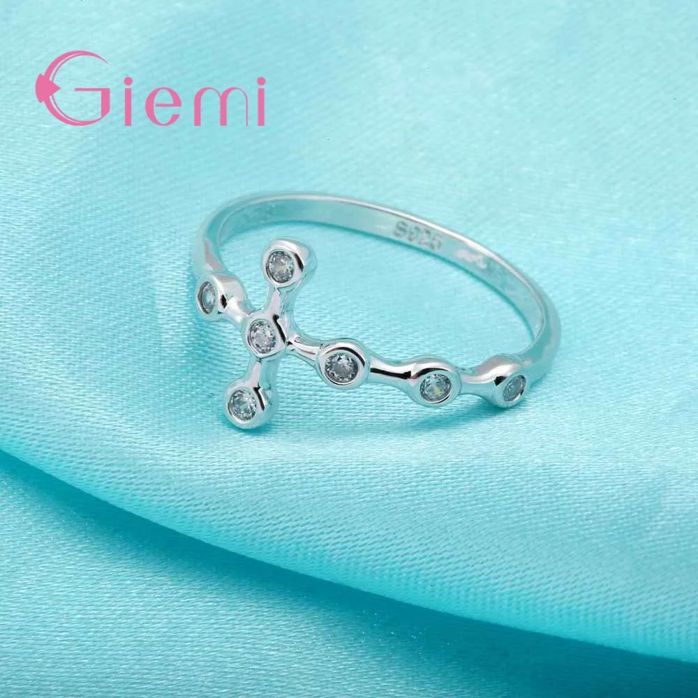 

Trend Cross Silver Rings Fashion 925 Sterling Silver Jewelry Drop Shipping Crystal Vintage Wedding Ring for Women