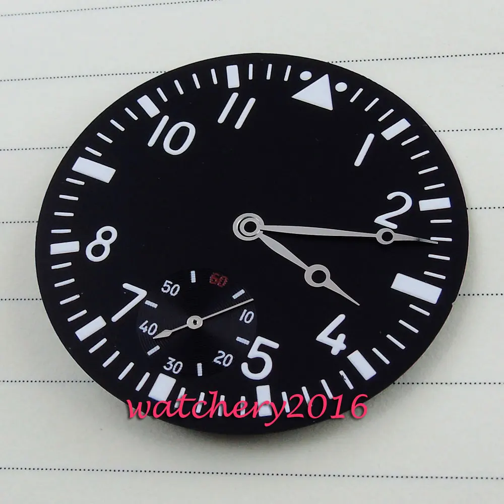 38 9 мм черный циферблат стрелки часов подходят 6498 перемещение мужчин t мужские