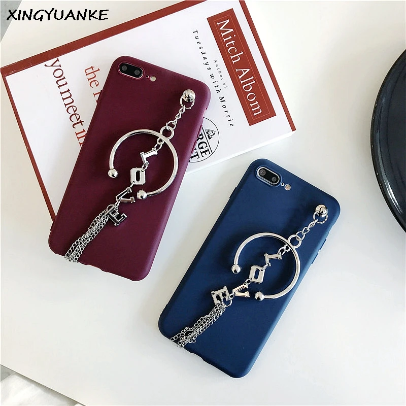 XINGYUANKE Роскошные любовь цепи кисточкой чехол для samsung Galaxy J3 2017 J330 случае