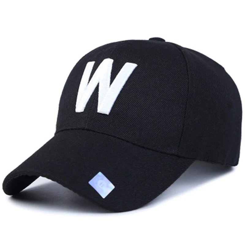 Бейсболка с вышивкой букв W для мальчиков и женщин летняя повседневная