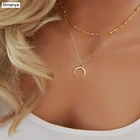 Лидер продаж летнее стильное простое Лунная бусина цепь металлические блестки многослойное ожерелье женское ожерелье для подарка Оптовая Продажа N1146