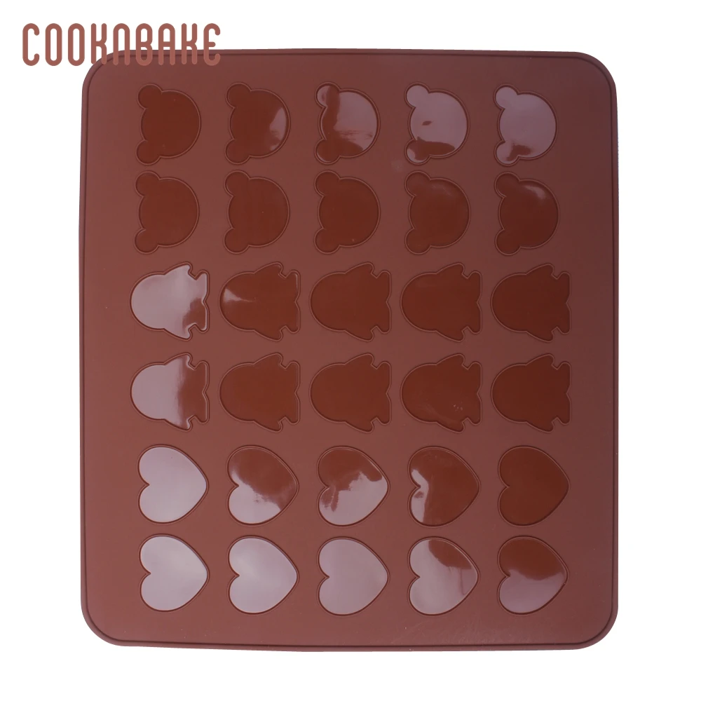 COOKNBAKE, силиконовый Макаронный коврик, медведь, силиконовая форма для выпечки бисквитов, тортов, пингвин, сердце, макарон, формы для выпечки, коврик для выпечки, кондитерский торт, коврики для печи