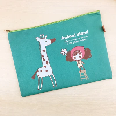 Animal island B Сумка для документов формата А4 32*23 см, папка для документов, Сумка для документов, сумка для наполнения канцелярских принадлежностей, сумка для хранения документов, сумка на молнии - Цвет: Animal island B