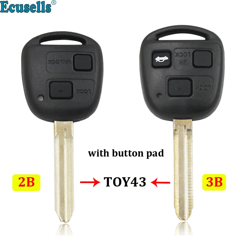 2 кнопочный 3 сменный корпус дистанционного ключа для Toyota Corolla Camry Пикник Land cruiser RAV4