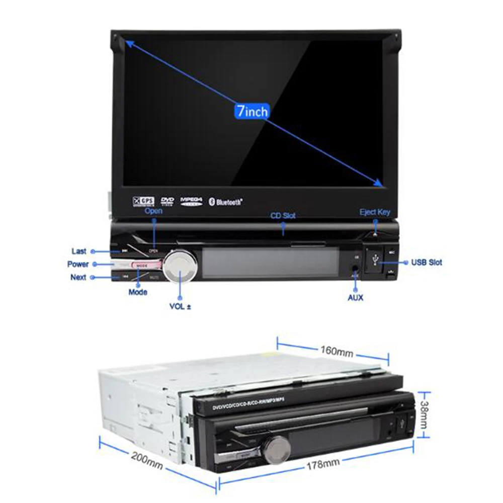 Один din эквалайзер MP3 Авторадио RDS USB BT навигатор музыкальная система стерео iPod gps