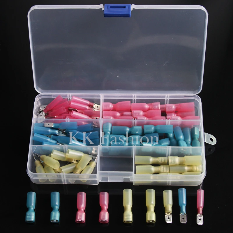 100 шт./компл. водонепроницаемые термоусадочные обжимные клеммы изолированные