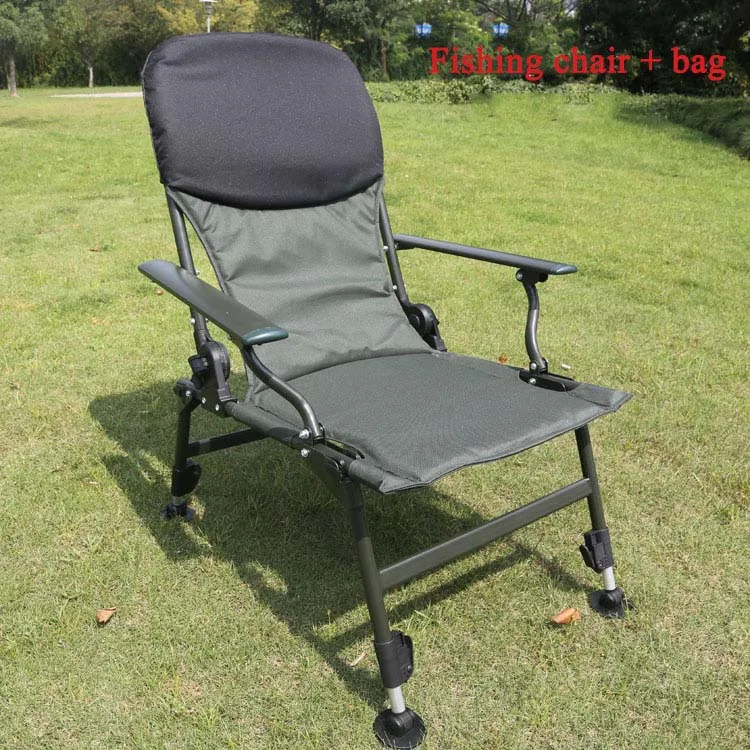 chair and bag Европейское рыболовное кресло, переносное рыболовное кресло, вес кг, набор рыболовных табуретов из алюминиевого сплава, Регулировка подъема ноги спинки - Цвет: chair and bag