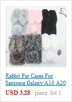 Мех кролика Чехлы для samsung Galaxy A10 A20 A30 A40 A50 A70 M10 M20 M30 s10e s10 плюс 5G a40s a80 a90 s9 s8 s7 s6 edge Plus чехлы